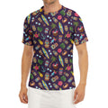 Summer Totem Pattern Print Men's Short Sleeve Rash Guard
