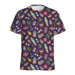 Summer Totem Pattern Print Men's Sports T-Shirt