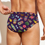 Summer Totem Pattern Print Men's Swim Briefs