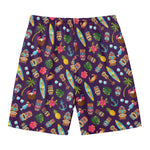 Summer Totem Pattern Print Men's Swim Trunks