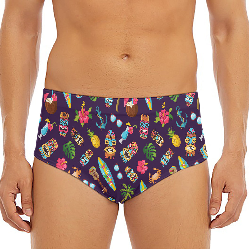 Summer Totem Pattern Print Men's Triangle Swim Briefs