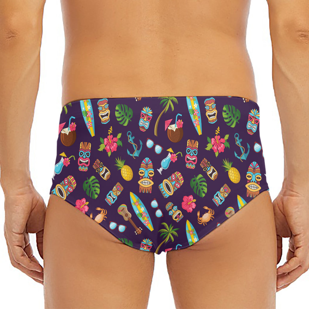 Summer Totem Pattern Print Men's Triangle Swim Briefs