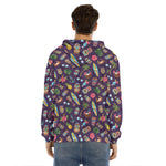 Summer Totem Pattern Print Men's Velvet Pullover Hoodie