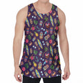 Summer Totem Pattern Print Men's Velvet Tank Top