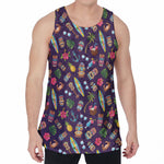 Summer Totem Pattern Print Men's Velvet Tank Top