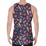 Summer Totem Pattern Print Men's Velvet Tank Top