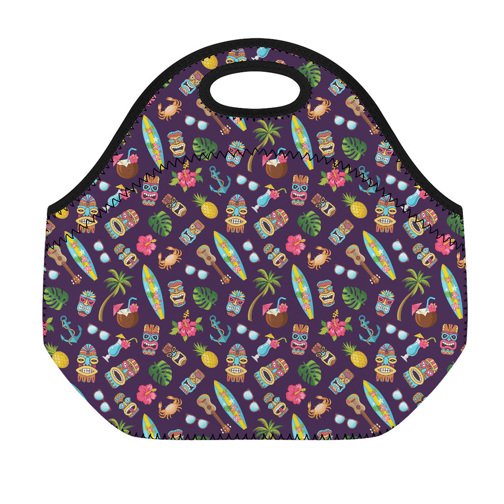Summer Totem Pattern Print Neoprene Lunch Bag