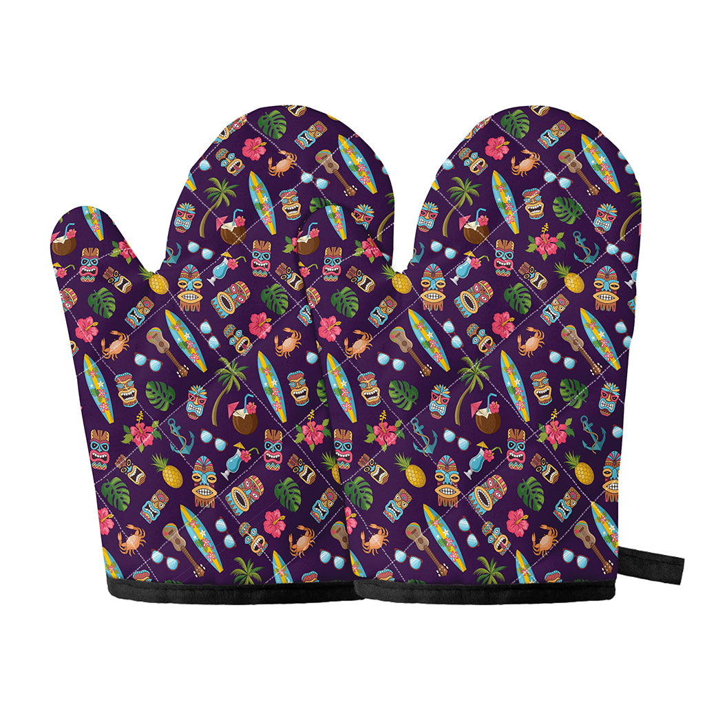 Summer Totem Pattern Print Oven Mitts