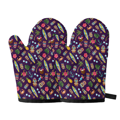 Summer Totem Pattern Print Oven Mitts