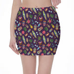 Summer Totem Pattern Print Pencil Mini Skirt