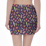 Summer Totem Pattern Print Pencil Mini Skirt