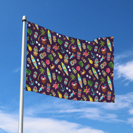 Summer Totem Pattern Print Polyester Flag