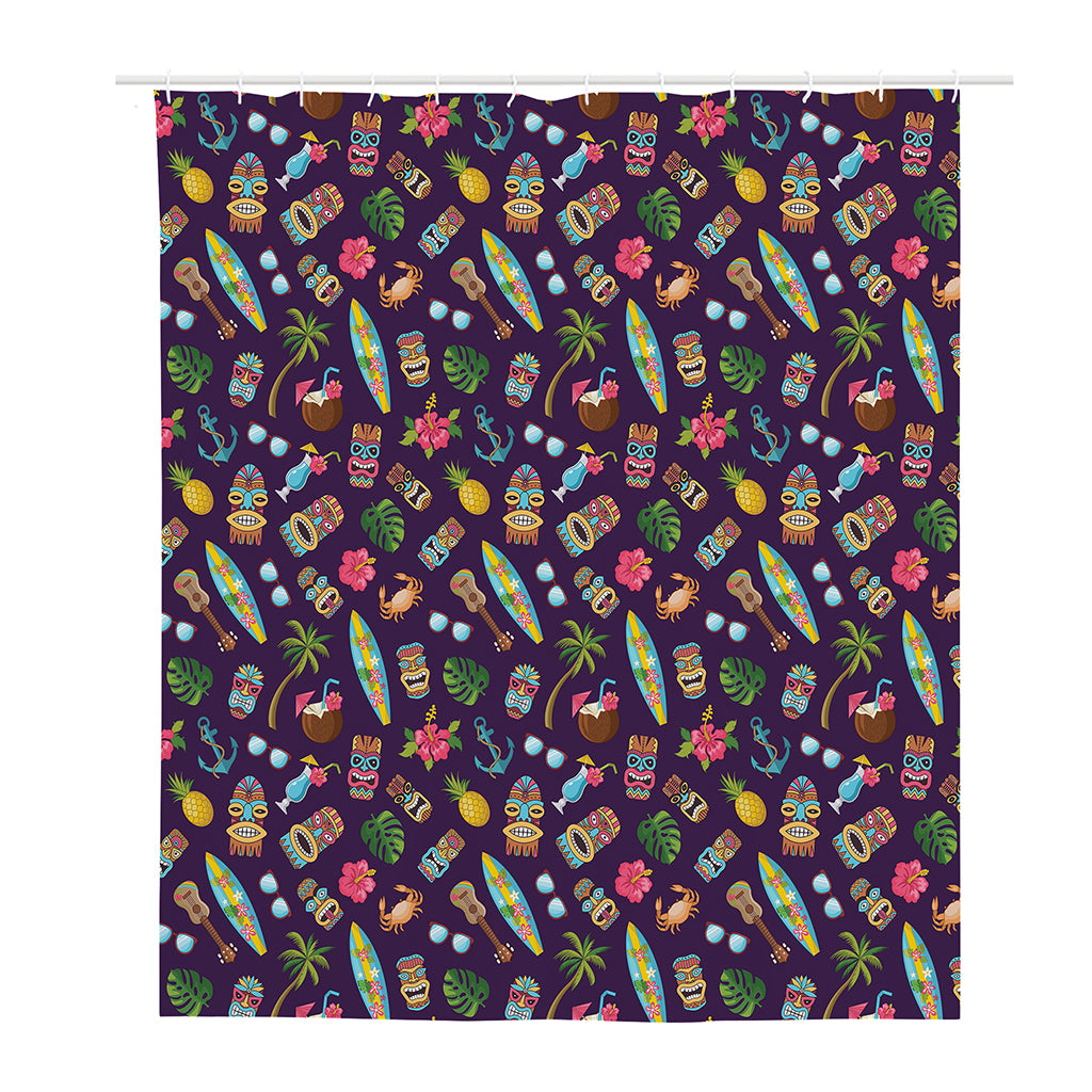 Summer Totem Pattern Print Polyester Shower Curtain