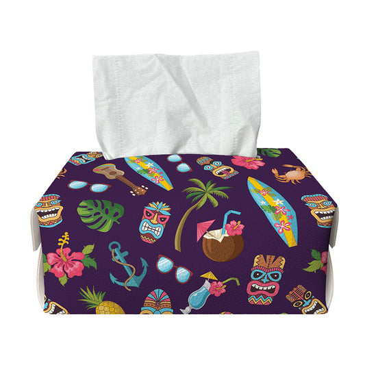 Summer Totem Pattern Print Rectangle Tissue Box Cover
