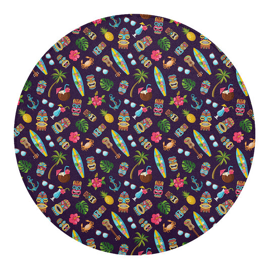 Summer Totem Pattern Print Round Blanket