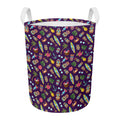 Summer Totem Pattern Print Round Laundry Basket