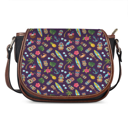 Summer Totem Pattern Print Saddle Bag