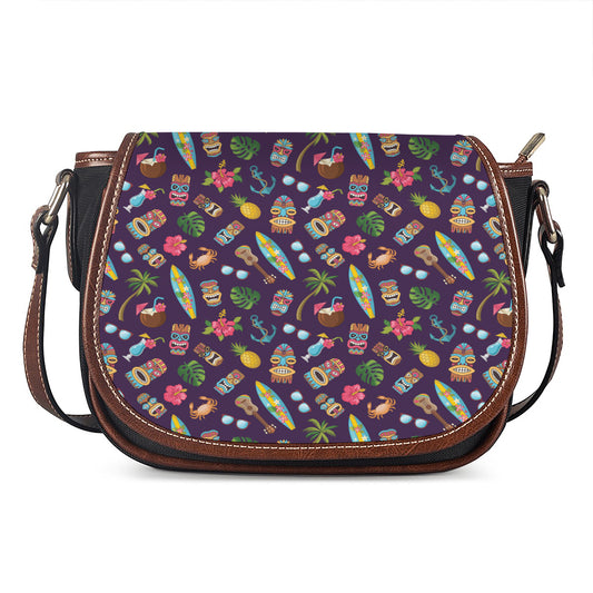Summer Totem Pattern Print Saddle Bag