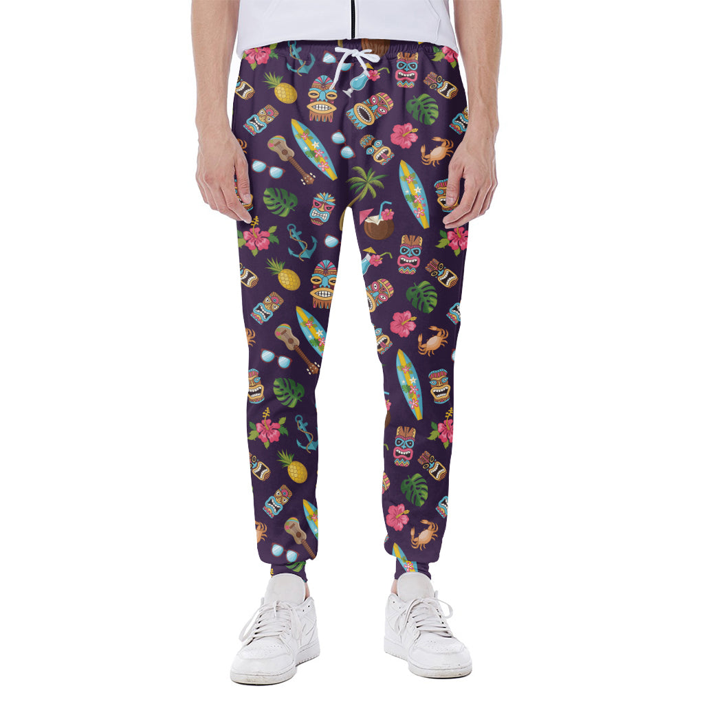Summer Totem Pattern Print Scuba Joggers