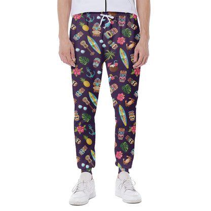 Summer Totem Pattern Print Scuba Joggers