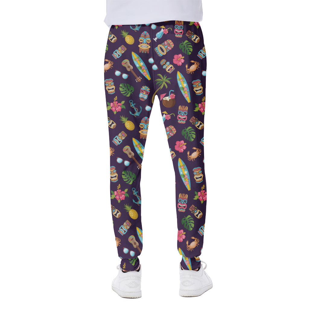 Summer Totem Pattern Print Scuba Joggers