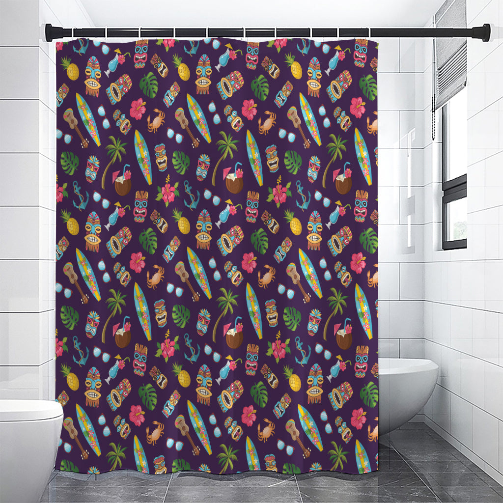Summer Totem Pattern Print Shower Curtain