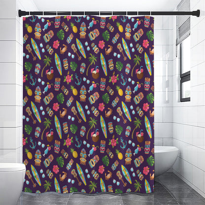Summer Totem Pattern Print Shower Curtain