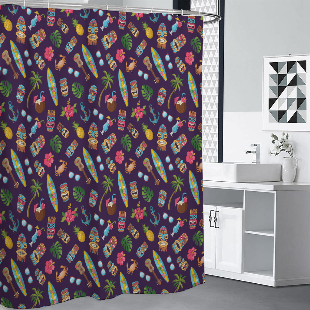 Summer Totem Pattern Print Shower Curtain