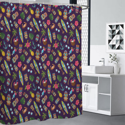 Summer Totem Pattern Print Shower Curtain