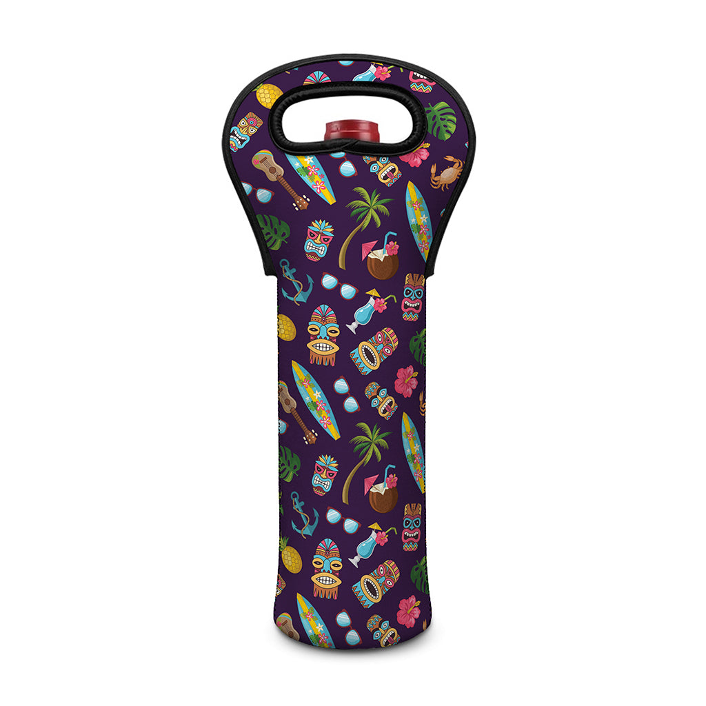 Summer Totem Pattern Print Single Neoprene Wine Tote