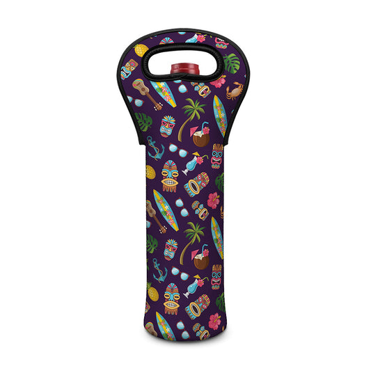 Summer Totem Pattern Print Single Neoprene Wine Tote