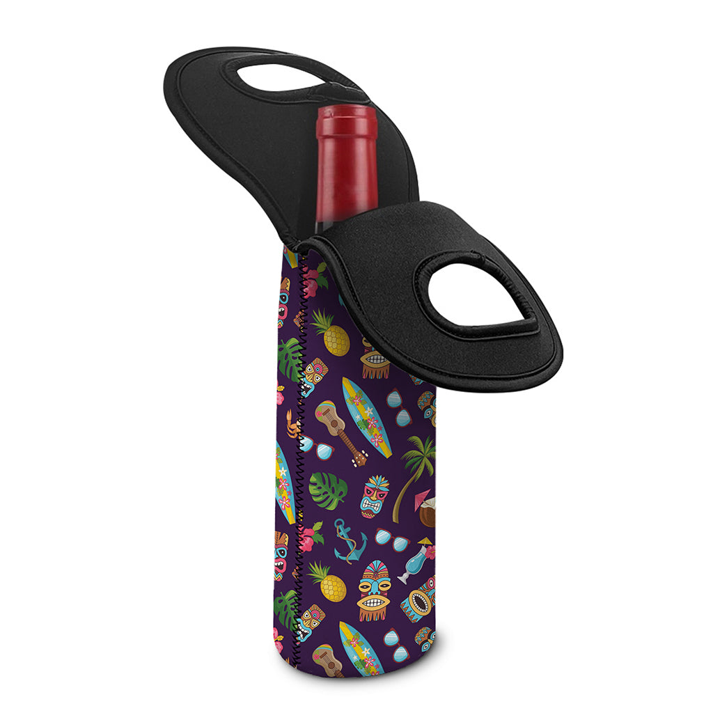 Summer Totem Pattern Print Single Neoprene Wine Tote