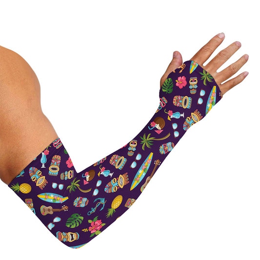 Summer Totem Pattern Print Sun Protection Arm Sleeves