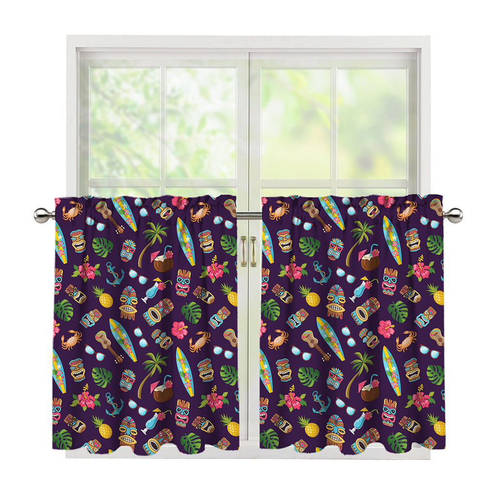 Summer Totem Pattern Print Tier Curtains