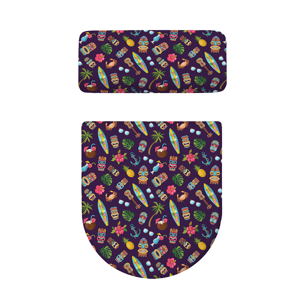 Summer Totem Pattern Print Toilet Lid And Tank Cover Set