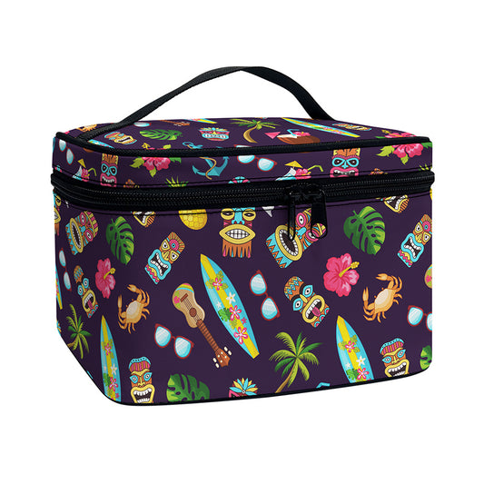 Summer Totem Pattern Print Travel Makeup Bag