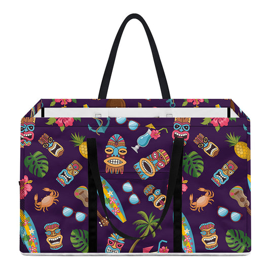 Summer Totem Pattern Print Utility Tote Bag