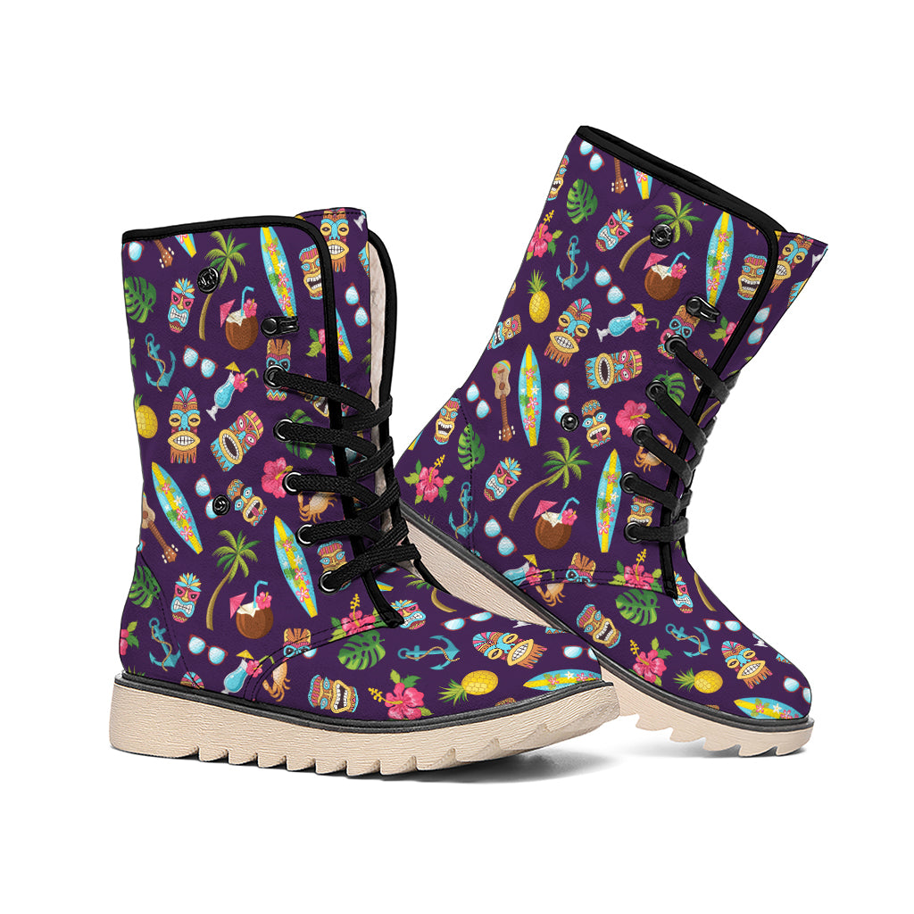 Summer Totem Pattern Print Winter Boots