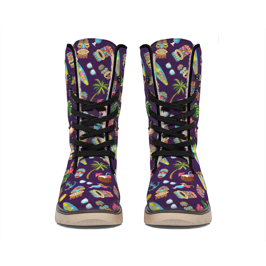 Summer Totem Pattern Print Winter Boots