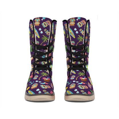 Summer Totem Pattern Print Winter Boots