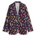 Summer Totem Pattern Print Women's Cotton Blazer
