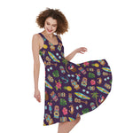 Summer Totem Pattern Print Women's Sleeveless Dress