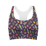 Summer Totem Pattern Print Women's Sports Bra