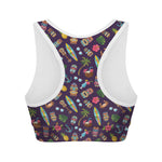 Summer Totem Pattern Print Women's Sports Bra