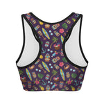 Summer Totem Pattern Print Women's Sports Bra