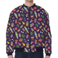 Summer Totem Pattern Print Zip Sleeve Bomber Jacket
