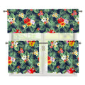 Summer Tropical Hawaii Pattern Print 3 Piece Kitchen Curtains