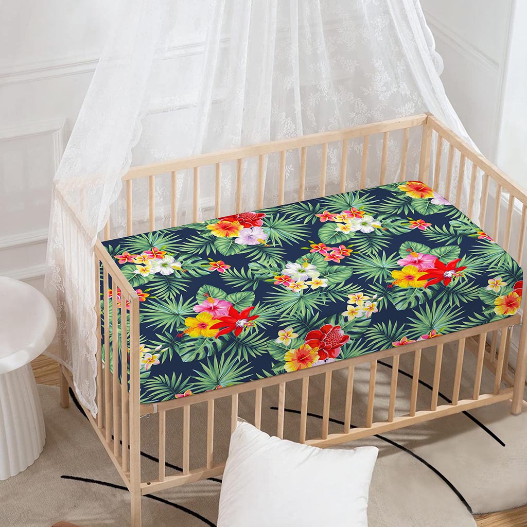 Summer Tropical Hawaii Pattern Print Baby Crib Sheet