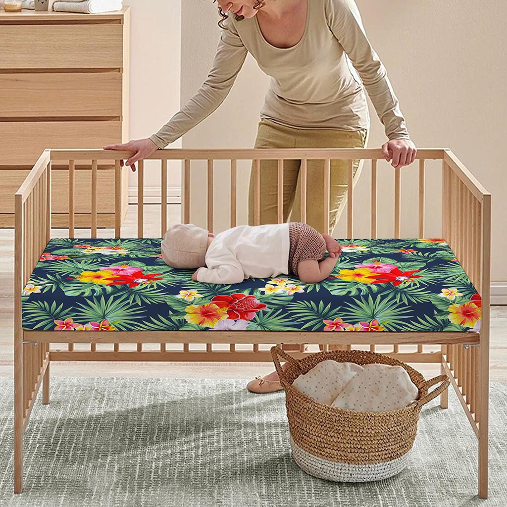 Summer Tropical Hawaii Pattern Print Baby Crib Sheet