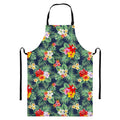 Summer Tropical Hawaii Pattern Print Bib Apron With Pocket